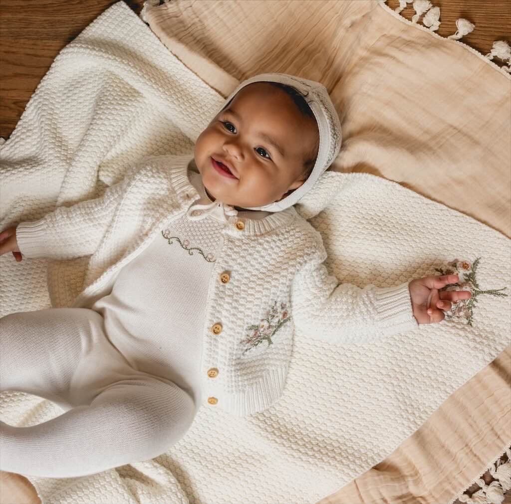 Tricot Bebe Knit Baby Cardigan & Bonnet - Blissful Bundlz