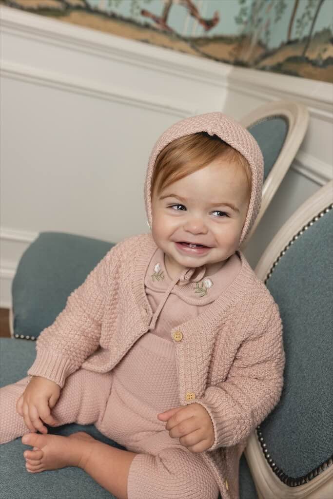 Tricot Bebe Knit Baby Cardigan & Bonnet - Blissful Bundlz