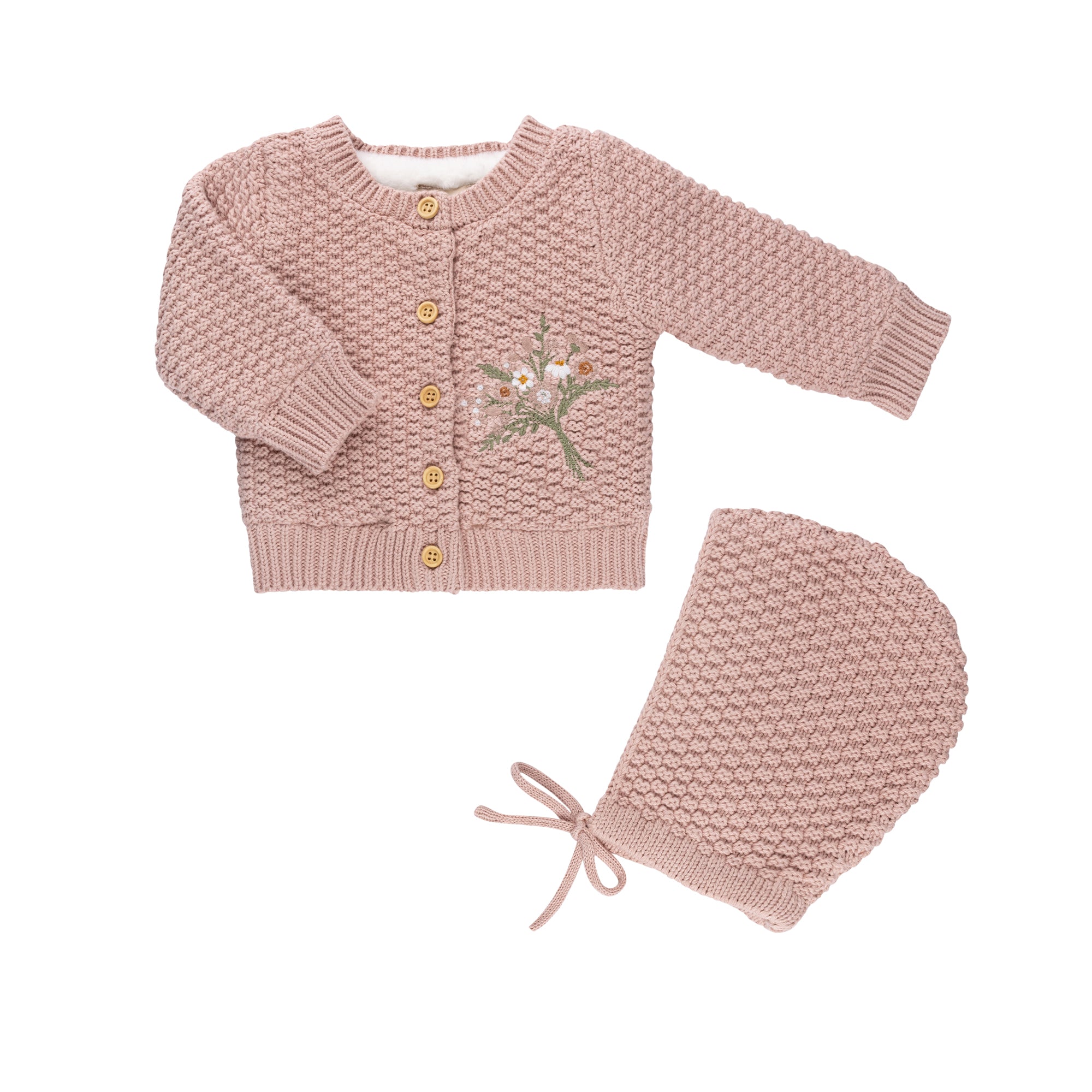 Tricot Bebe Knit Baby Cardigan & Bonnet - Blissful Bundlz