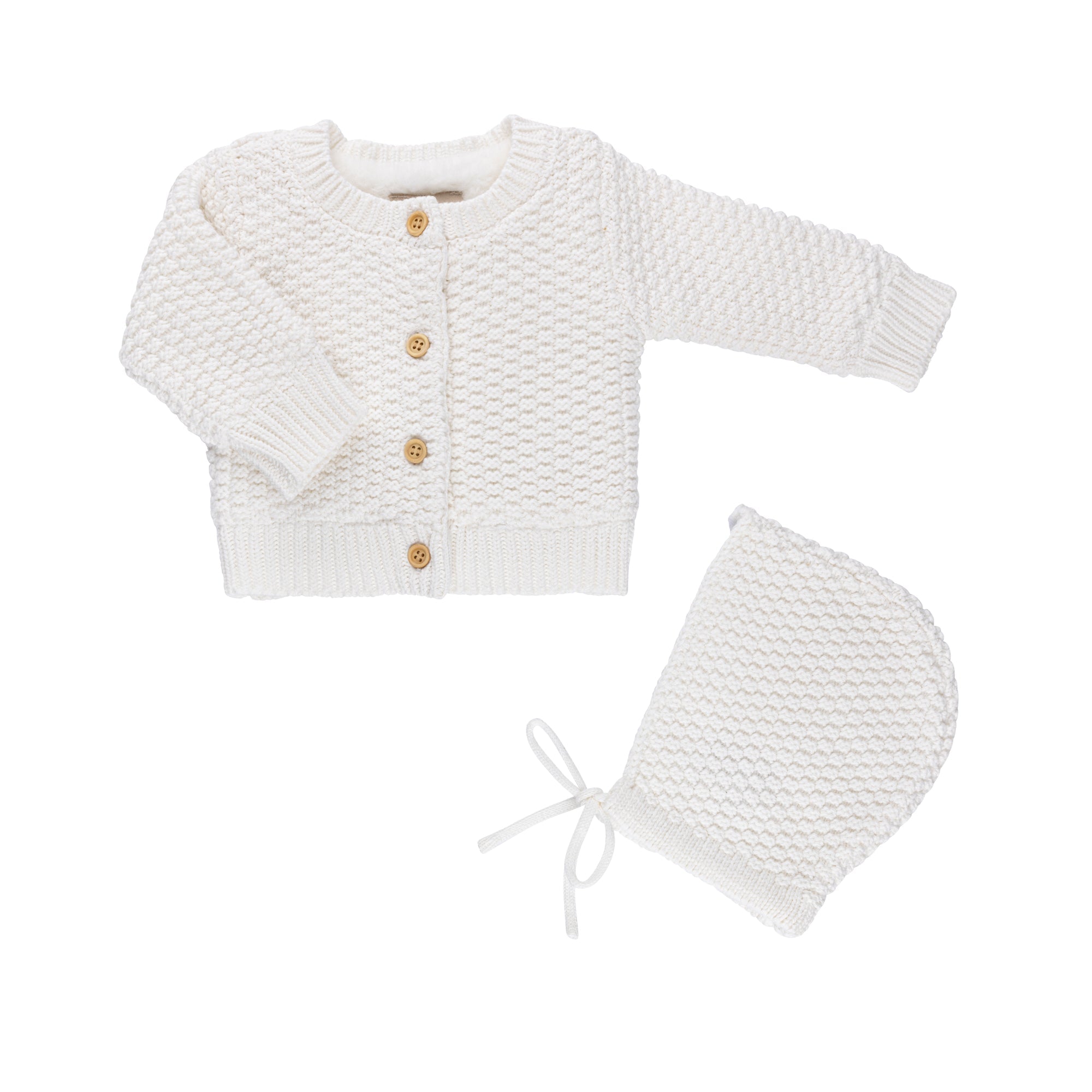 Tricot Bebe Knit Baby Cardigan & Bonnet - Blissful Bundlz