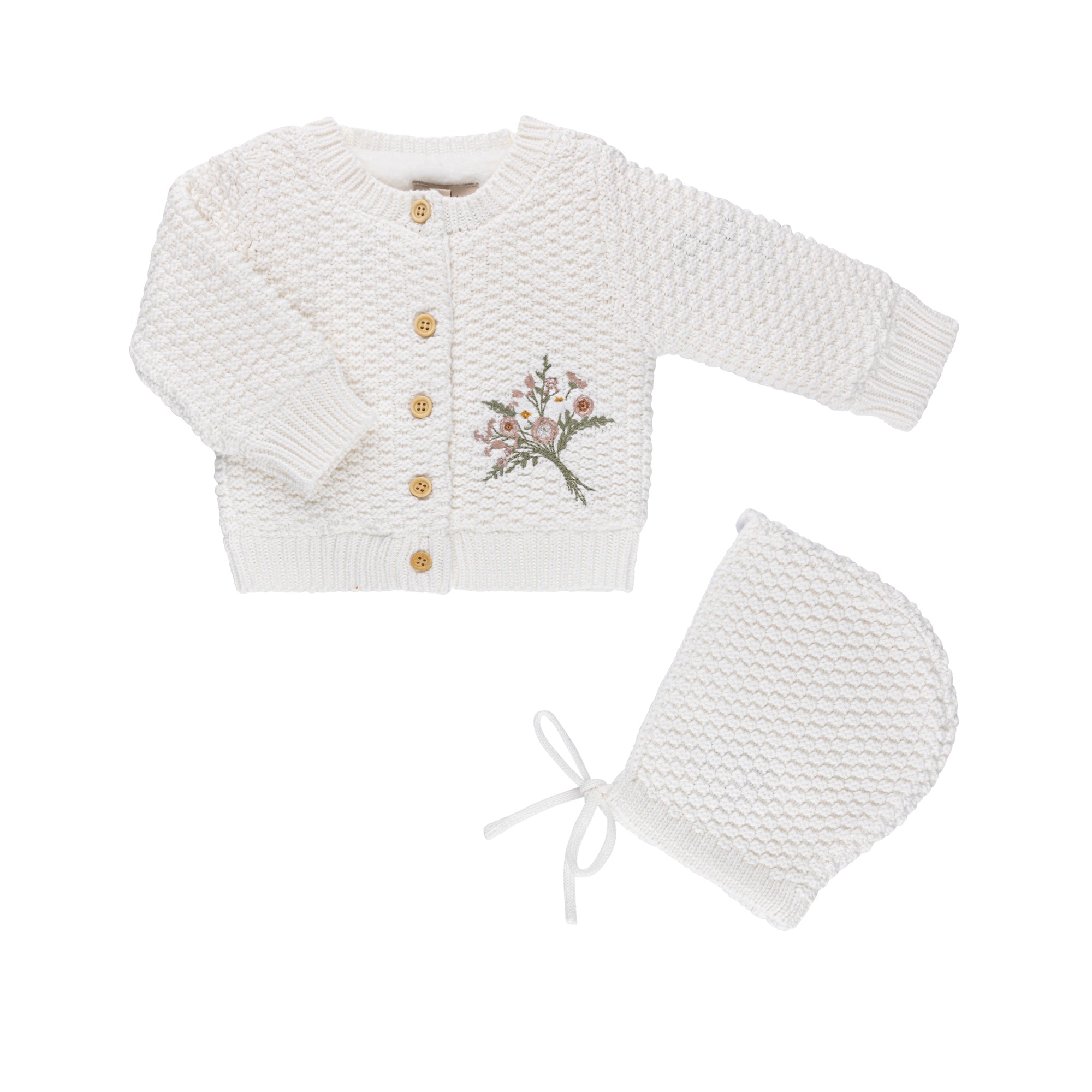 Tricot Bebe Knit Baby Cardigan & Bonnet - Blissful Bundlz