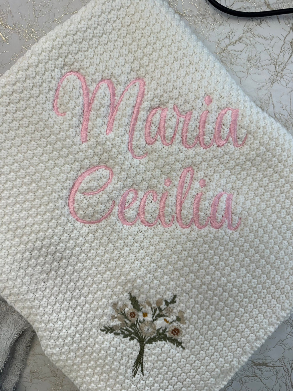 Tricot Bebe Knit Embroidered Blanket - Knit Blanket
