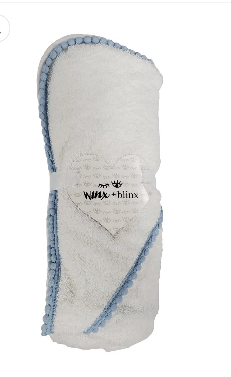 Winx + Blinx Blue Pom Trim Hooded Towel - Blissful Bundlz