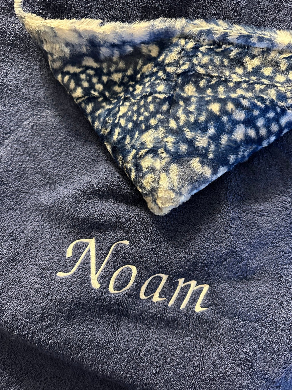 Winx + Blinx Cibirian Navy Fuzzy Hooded Baby Towel - Blissful Bundlz