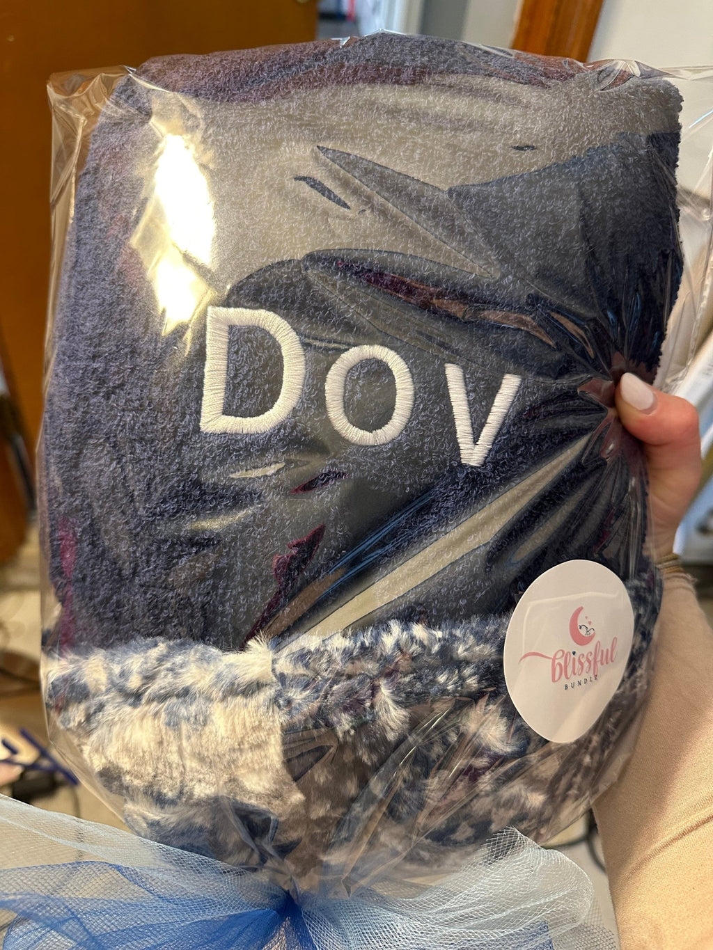 Winx + Blinx Cibirian Navy Fuzzy Hooded Baby Towel - Blissful Bundlz