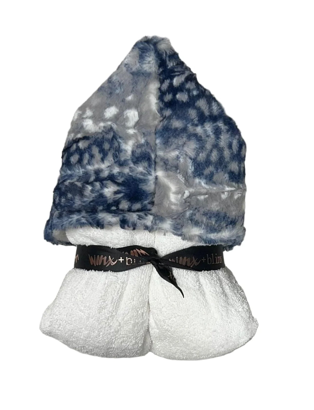 Winx + Blinx Cibirian Navy/White Fuzzy Hooded Baby Towel - Towel