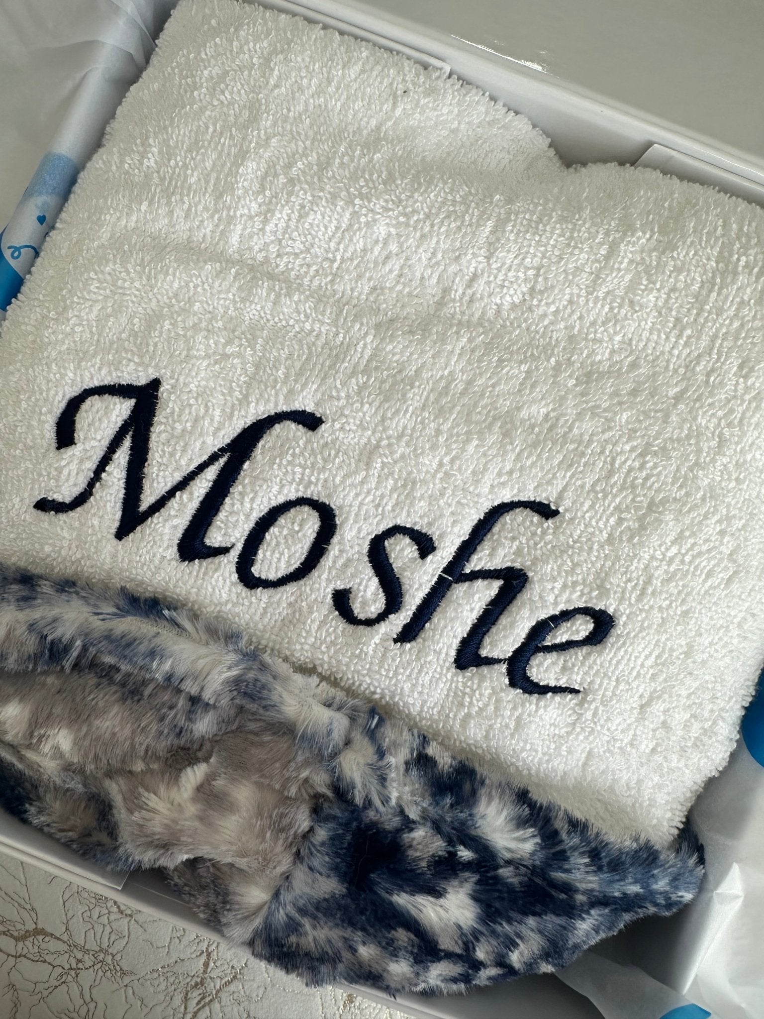 Winx + Blinx Cibirian Navy/White Fuzzy Hooded Baby Towel - Towel