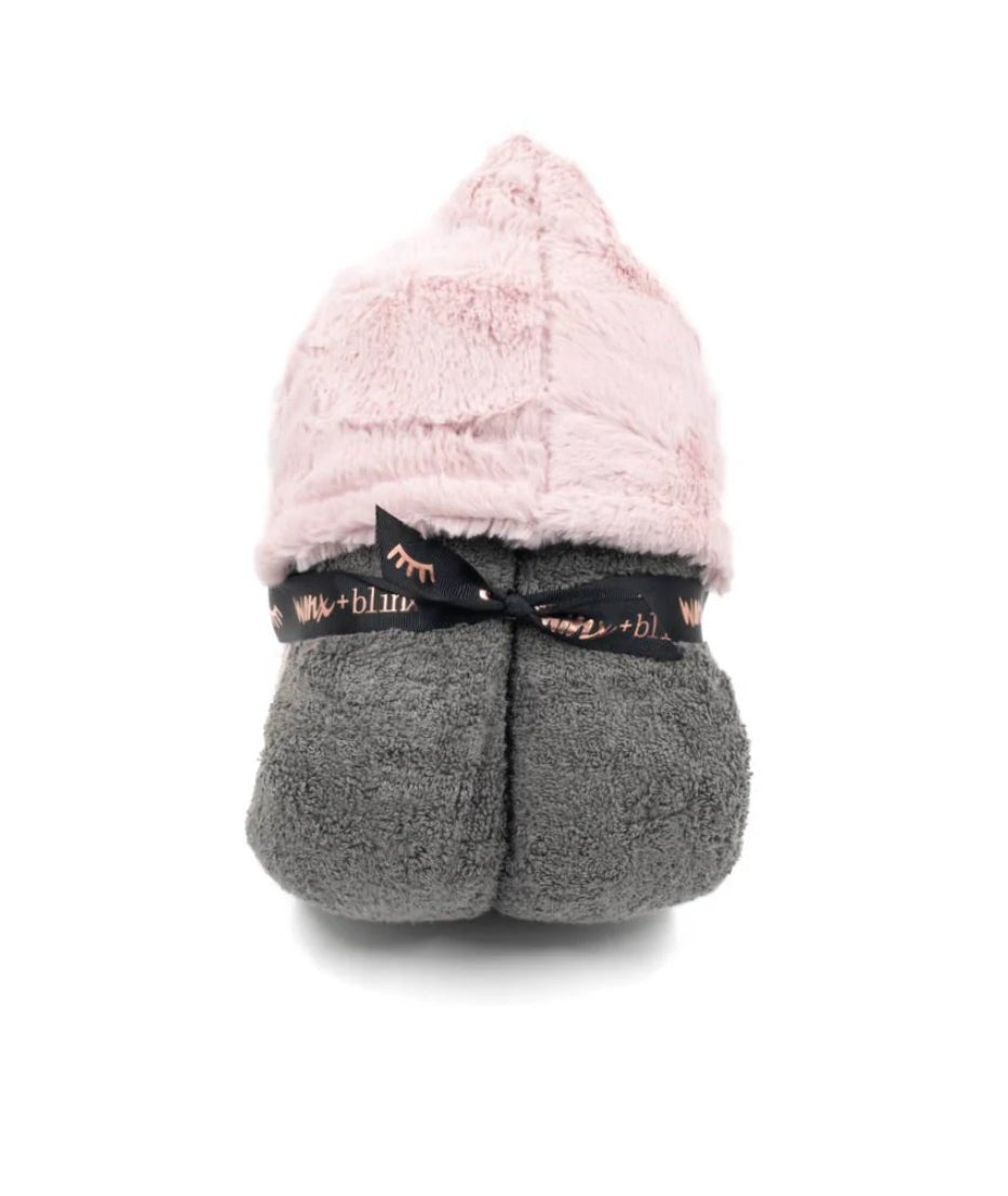 Winx + Blinx Cozy Blush Grey Hooded Towel - Blissful Bundlz