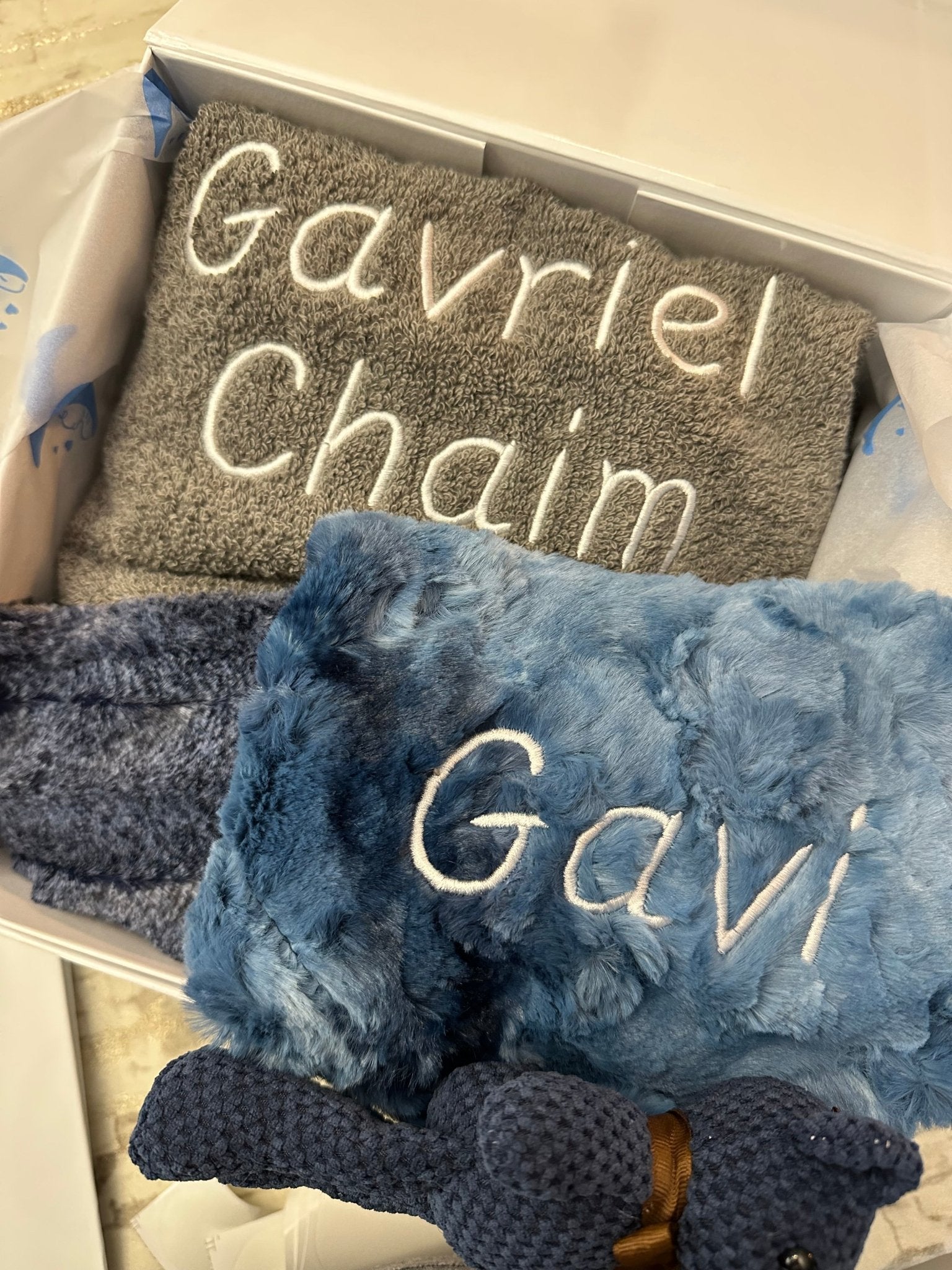 Winx + Blinx Frosted Navy/Grey Fuzzy Hooded Baby Towel - Blissful Bundlz