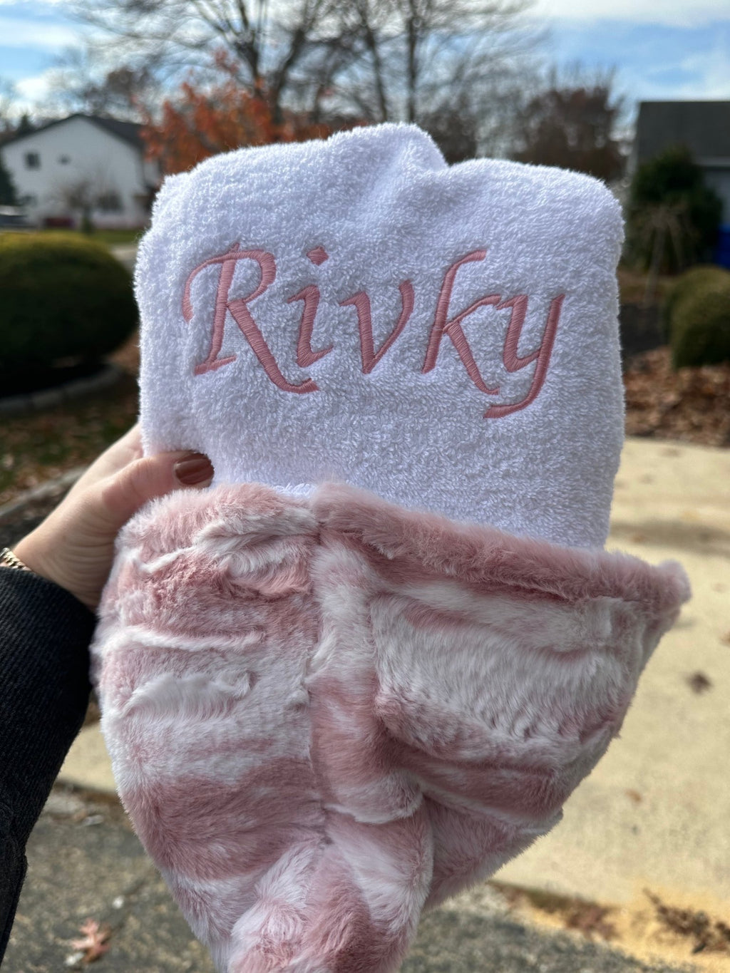 Winx + Blinx Marble Blush Fuzzy Hooded Baby Towel - Blissful Bundlz