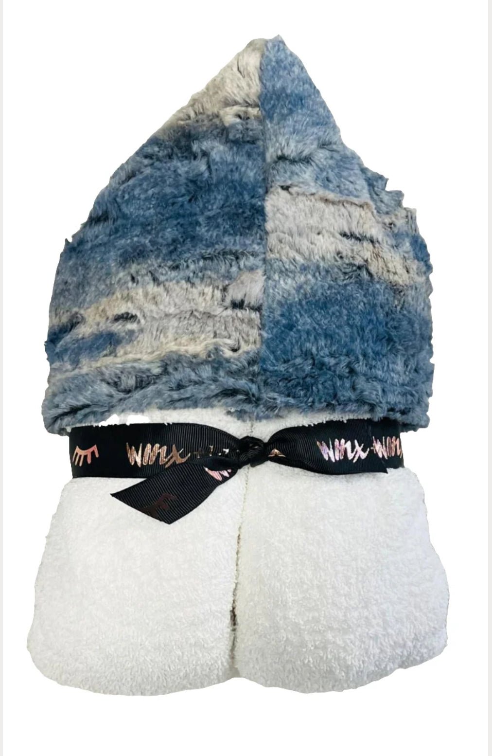 Winx + Blinx Ombré Navy Fuzzy Hooded Baby Towel - Towel