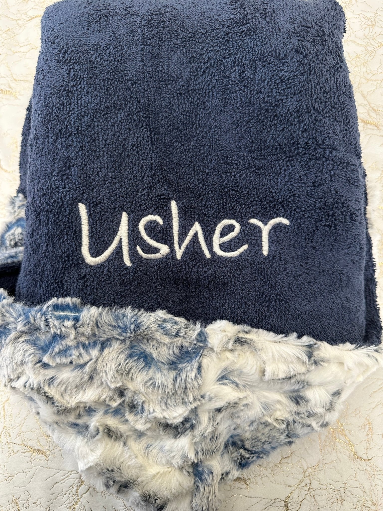 Winx + Blinx Owl Navy/Navy Fuzzy Hooded Baby Towel - Towel