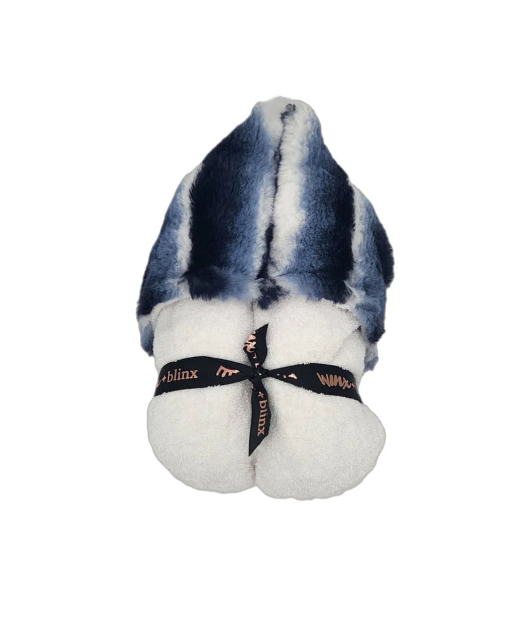 Winx + Blinx Plush Waves Navy Fuzzy Hooded Towel - Blissful Bundlz