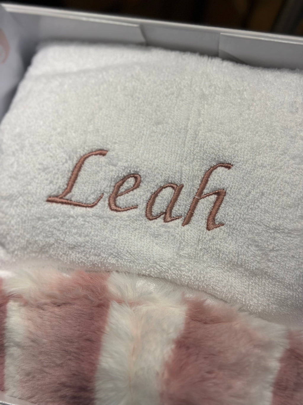 Luxury baby bath towel with hood in woodrose pink color