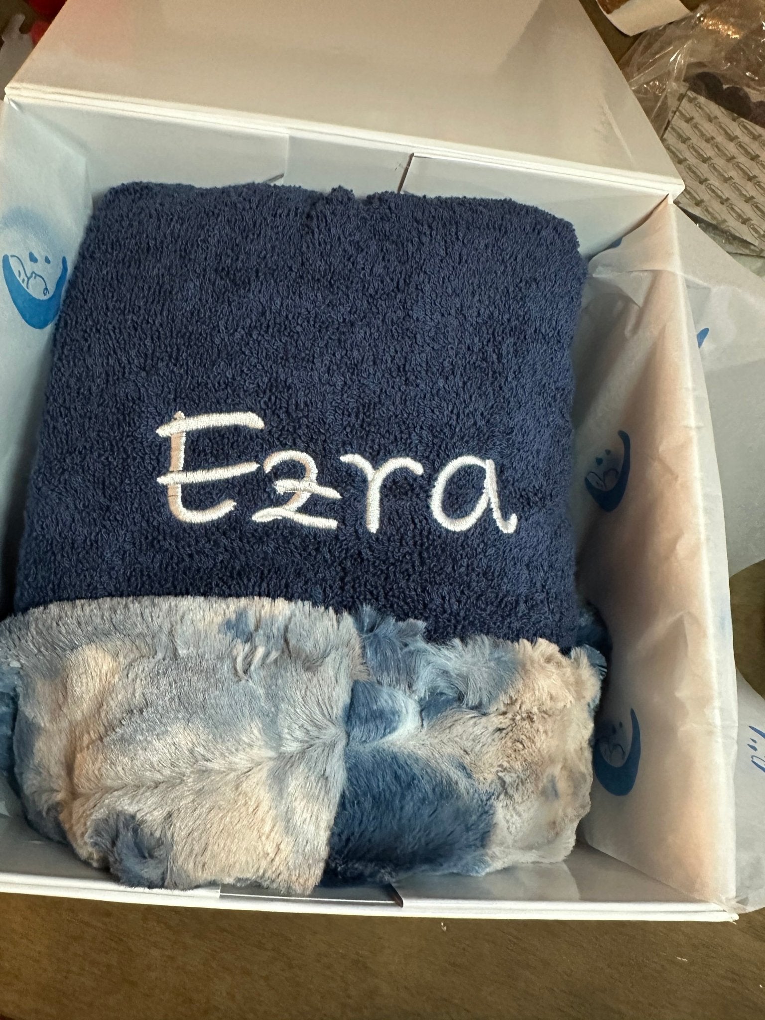 Winx + Blinx Sorbet Cobalt Taupe Fuzzy Hooded Towel - Towel