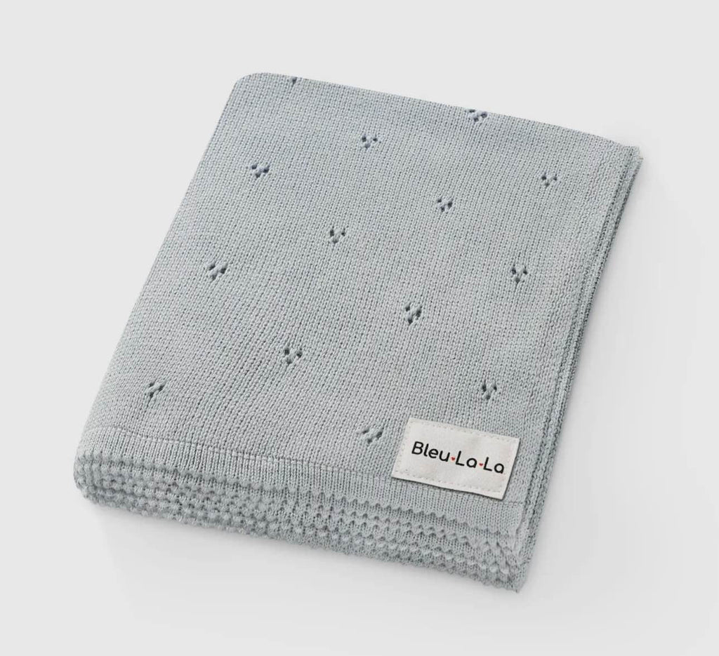 Bleu La La Pointelle Blanket - Blissful Bundlz