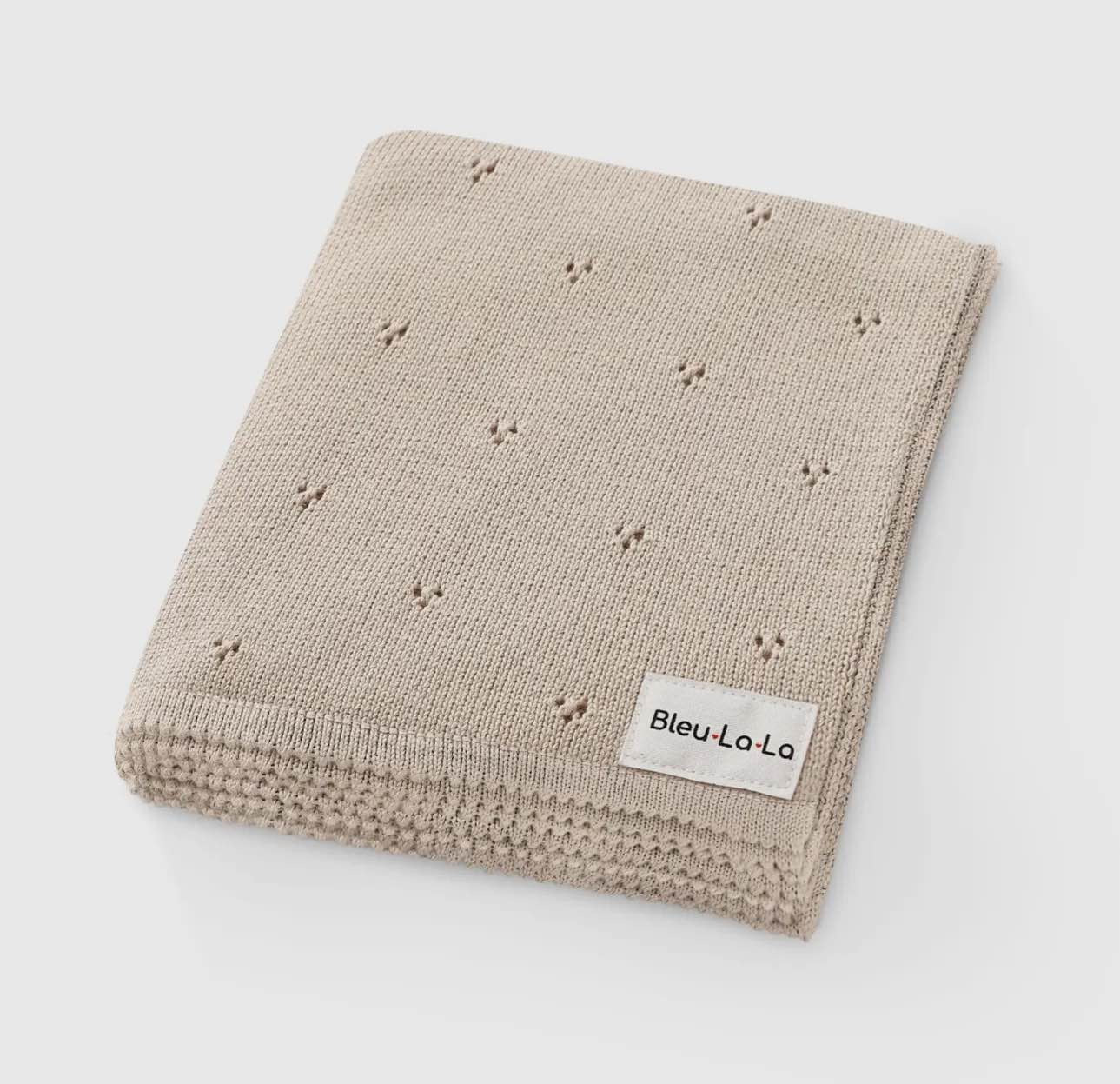 Bleu La La Pointelle Blanket - Blissful Bundlz
