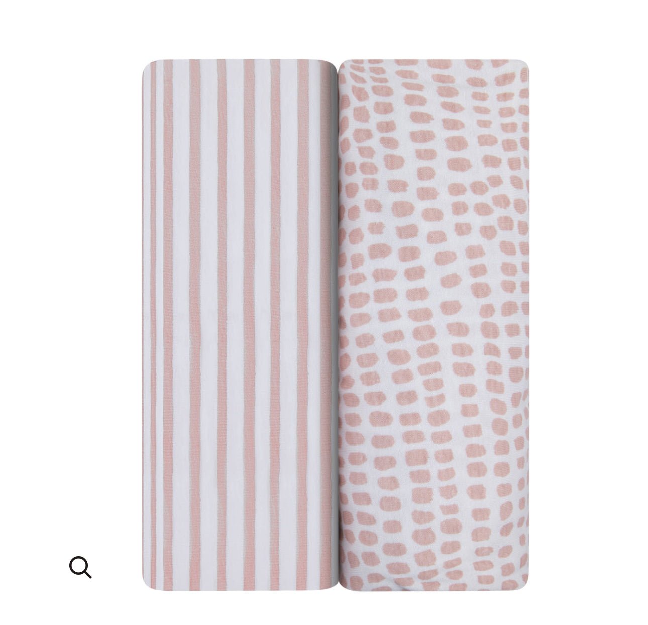 Elys & Co. 2-Pack Mauve Stripes & Splash Pack N Play Sheets - Blissful Bundlz