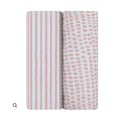 Elys & Co. 2-Pack Mauve Stripes & Splash Pack N Play Sheets - Blissful Bundlz