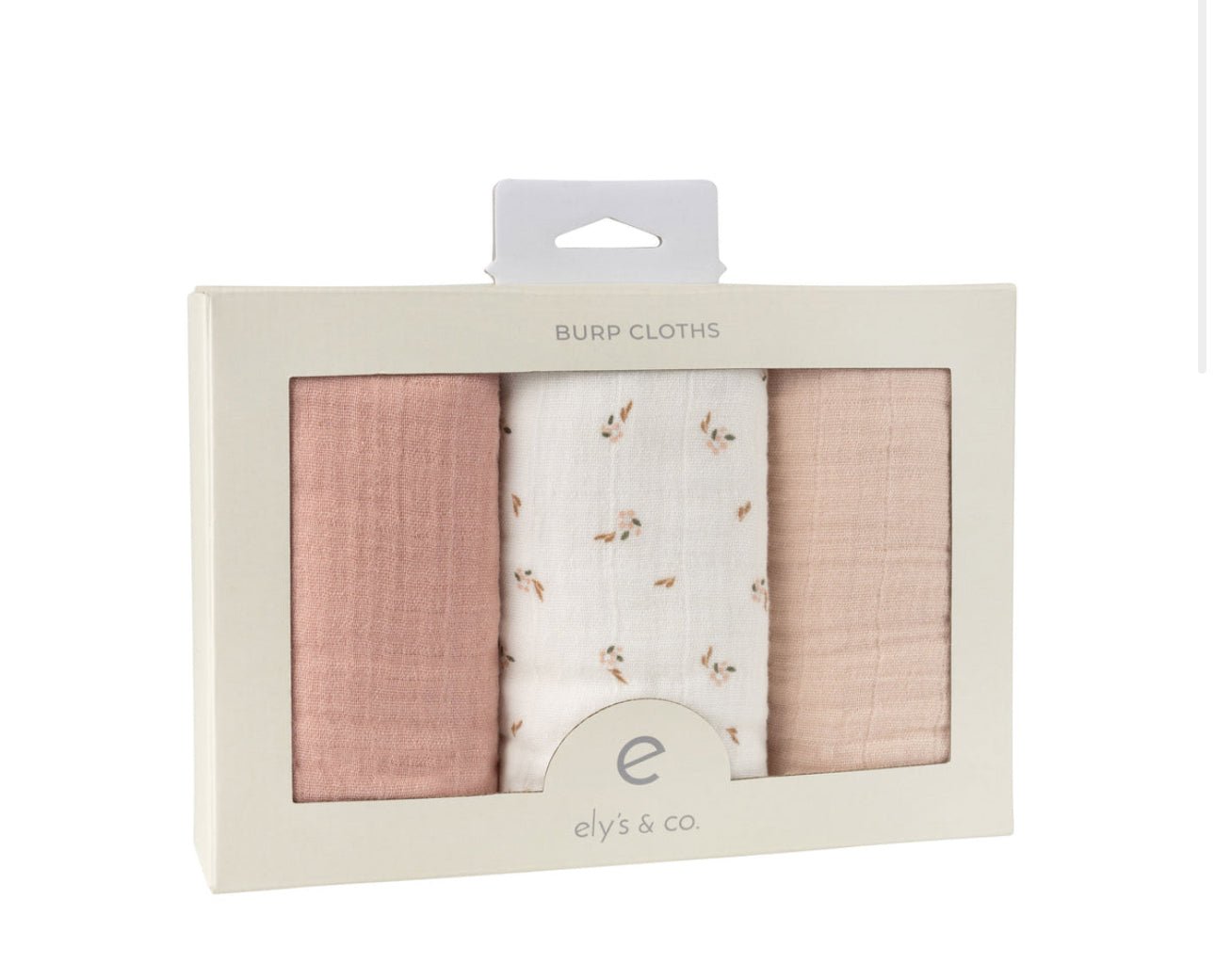 Elys & Co. 3-Pack Muslin Burp Cloths - Floral Pink - Blissful Bundlz