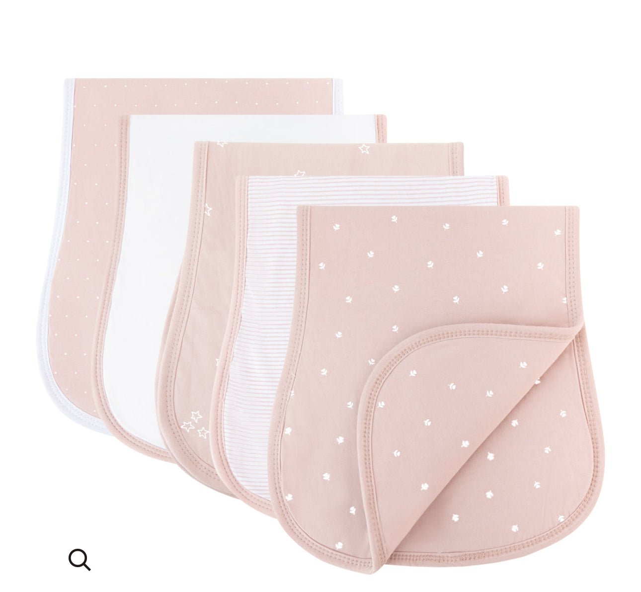 Elys & Co. 5-Pack Reversible Burp Cloth - Pink Tulip - Blissful Bundlz