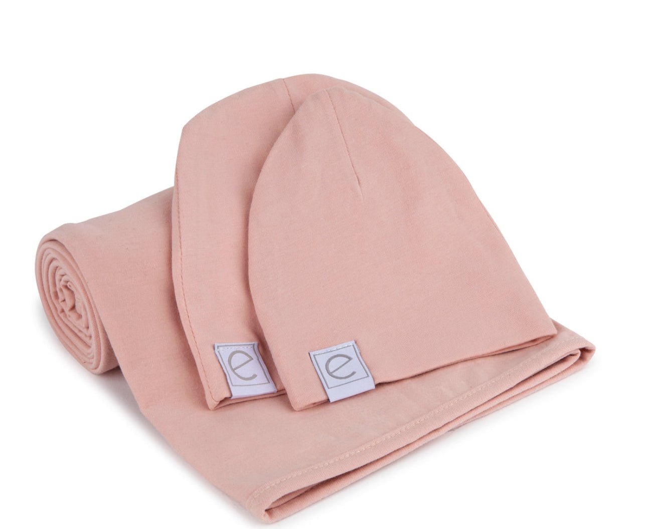 Elys & Co. Jersey Swaddle & Beanie Gift Set - Blush Pink - Blissful Bundlz