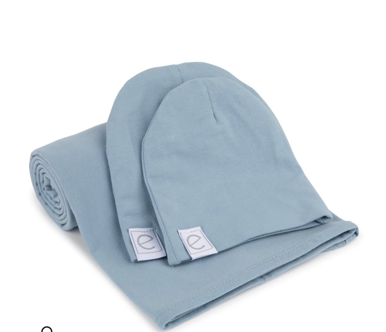 Elys & Co. Jersey Swaddle & Beanie Gift Set - Dusty Blue - Blissful Bundlz