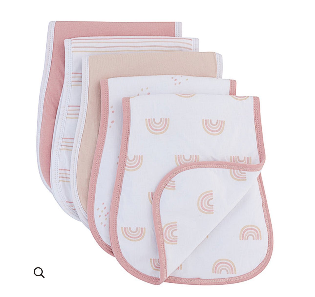 Elys & Co. Reversible Burp Cloth - Dusty Pink Rainbow - Blissful Bundlz