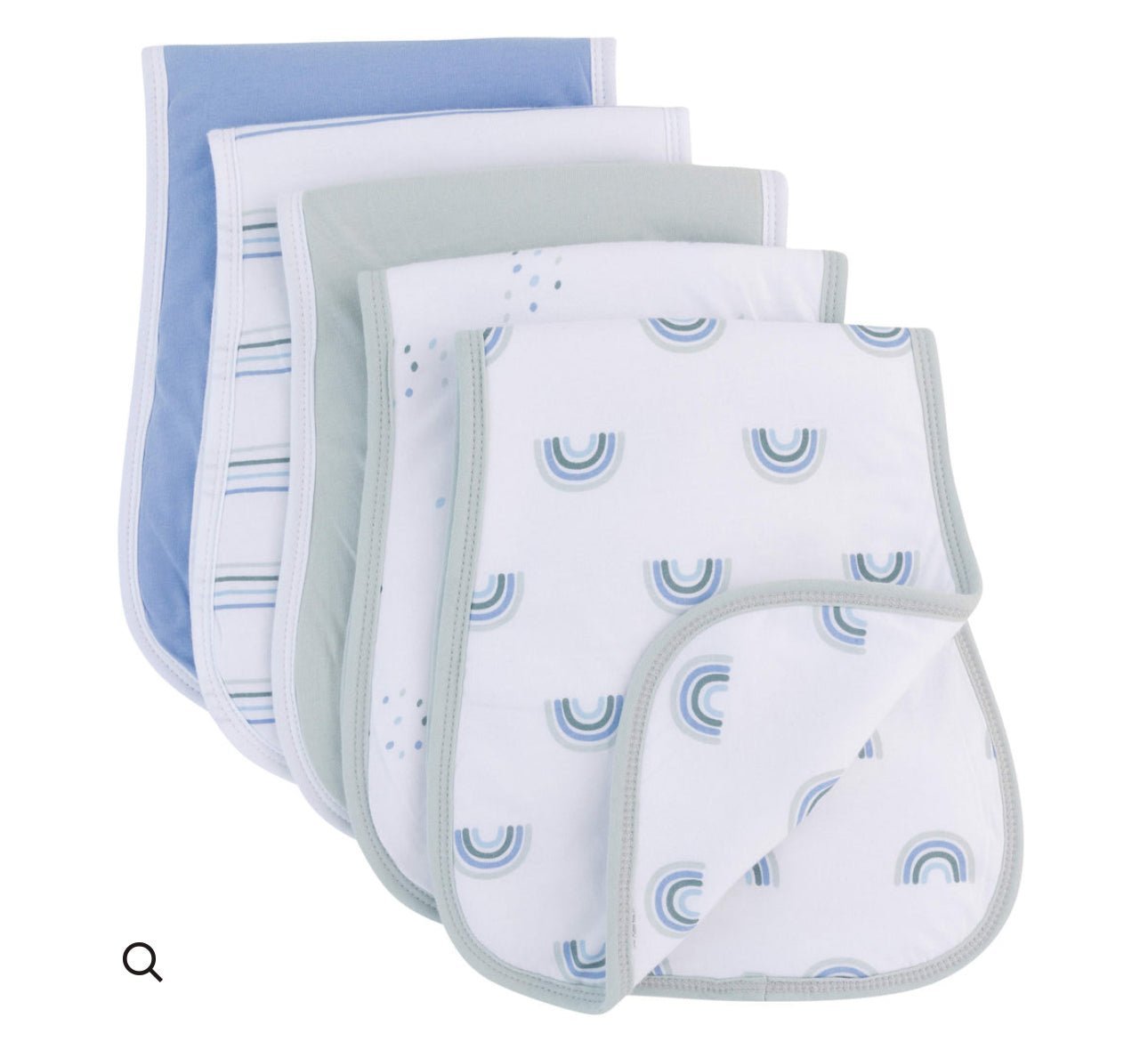 Elys & Co. Reversible Burp Cloth in Blue Rainbow - Blissful Bundlz