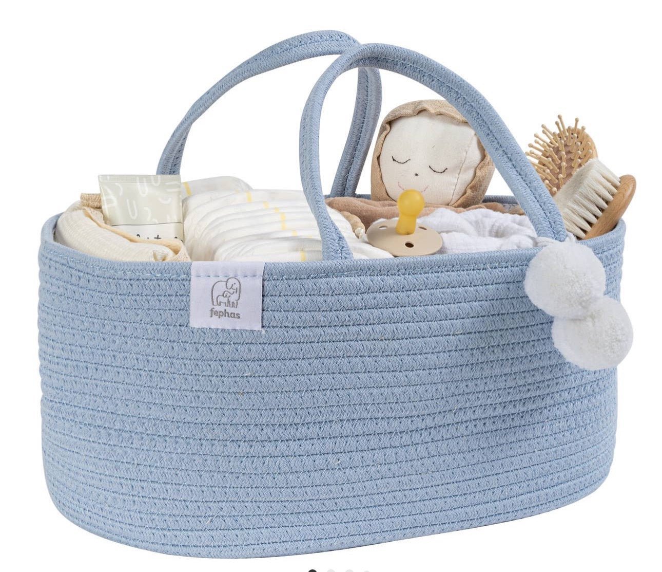 Fephas Rope Diaper Caddy - Blue - Blissful Bundlz
