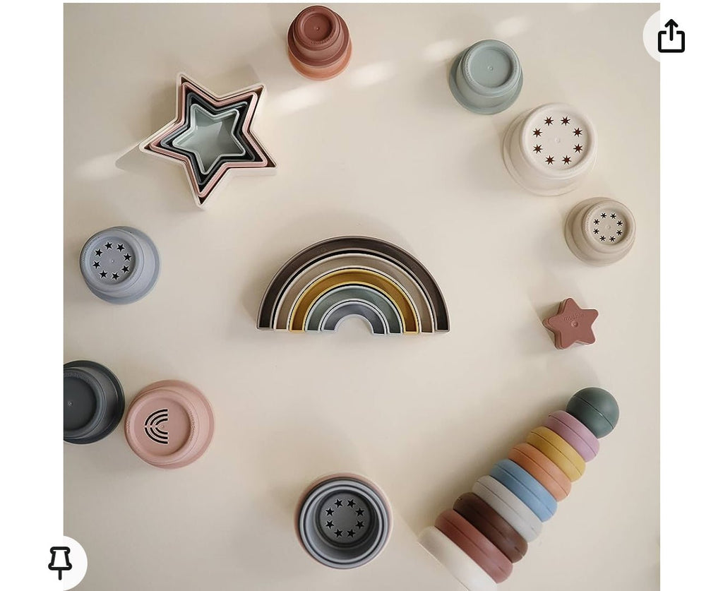 Mushie Rainbow Stacking Toy - Blissful Bundlz